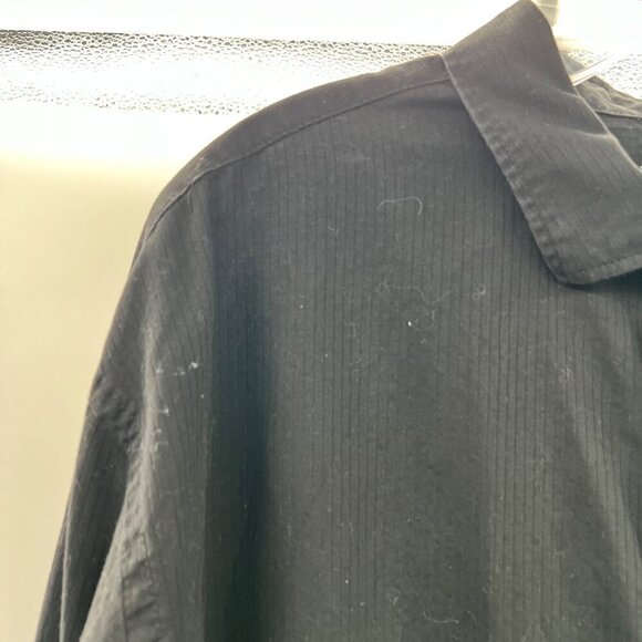 Van Heusen Men's Button Up Shirt Long Sleeve Black Size 3XL - Picture 5 of 9